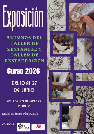 Imagen Exposición del Taller de Zentangle y el Taller de restauración