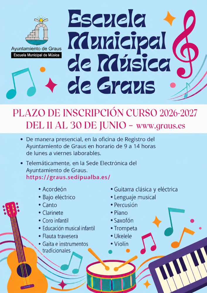 Imagen Apertura de inscripciones de la Escuela de Música de Graus